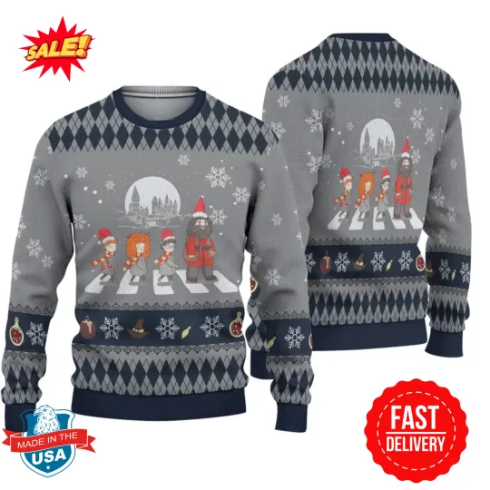 Harry Christmas Abbey Road 3D Ugly Sweater