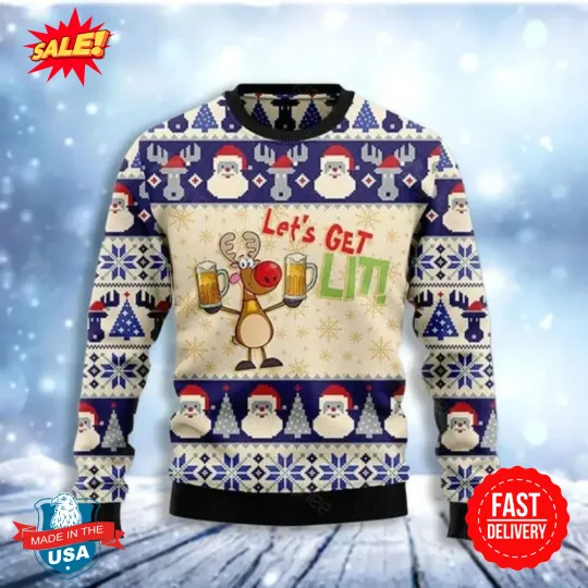 Discover Beer Christmas Sweater, Ugly Christmas Sweatshirt, Unisex 3D Christmas Jumper
