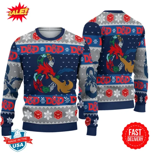 Dungeons and Dragons Christmas Ugly Sweater