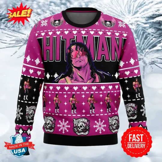 The Hitman Bret Hart Wrestler Ugly Christmas Sweater