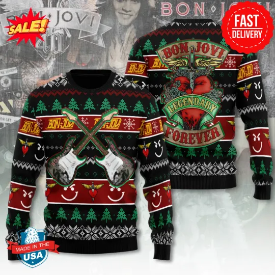 Discover Bon Jovi 3D Ugly Sweater