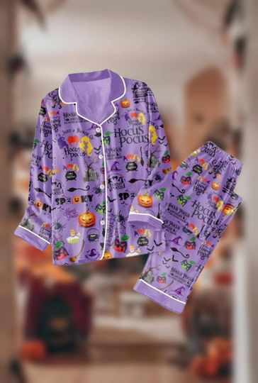 Halloween Hocus Pocus Pajamas Set, Just A Bunch Of Hocus Pocus Pj Set, Sanderson Sisters Pajamas, Witches Shirt, Spooky Season