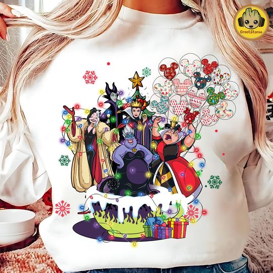 Discover Cartoon Christmas Villains Sweatshirt, Xmas Movie Characters