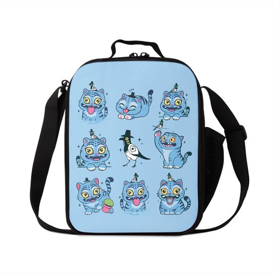 Kpop Demon Hunters Tiger Lunch Bag, Derpy Tiger and Bird Lunch Bag, Kids Lunch Bag