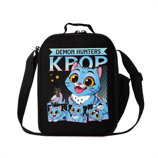 Kpop Demon Hunters Tiger Lunch Bag, Derpy Tiger and Bird Lunch Bag for Kids