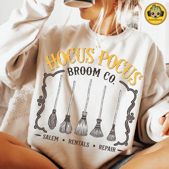 Discover Retro Halloween Witch and Horror Movie Sweatshirt