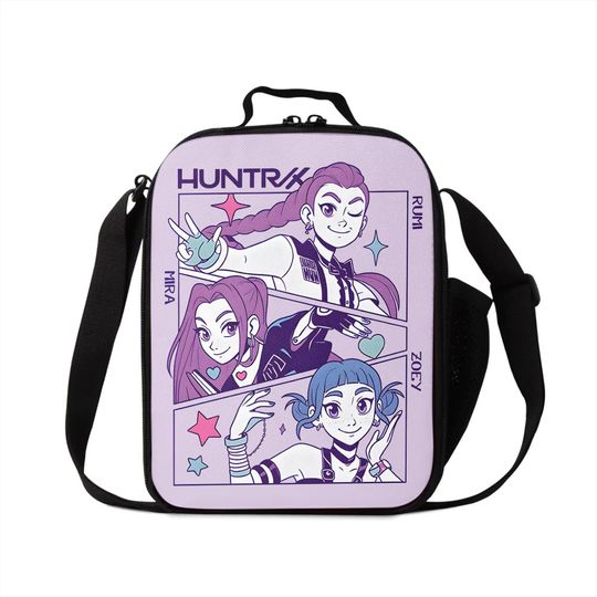 Huntrix Kpop Demon Hunters Kids Lunch Bag Rumi, Zoey & Mira