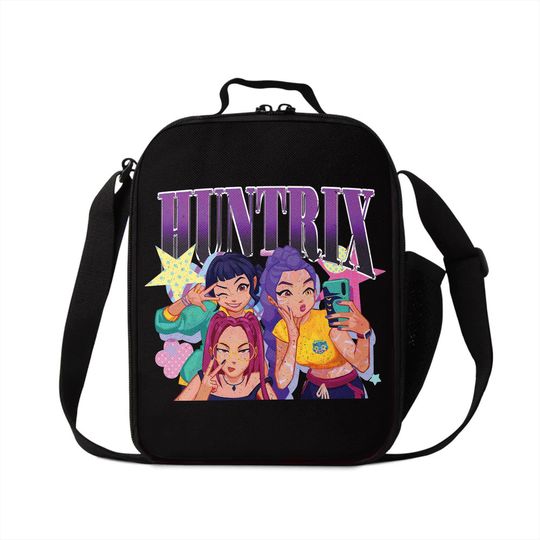 Discover Huntrix Kpop Demon Hunters Lunch Bag Rumi, Zoey & Mira - Kpop Merch Lunch Bag - Perfect Gift for Kpop Lovers - Cute Anime Merch Bag