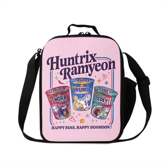 Huntrix Ramyeon Lunch Bag, Demon Hunter Movie insulated lunch bag, Official Trendy Food Container, Rumi Mira Zoey Fans