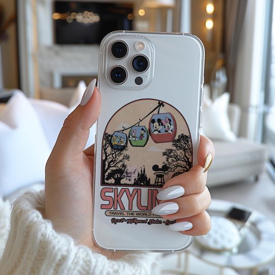 Discover Disney Mickey's Friends Couple Poster Skyline Travel The World Funny Famous Cartoon Characters Figure Phone Case