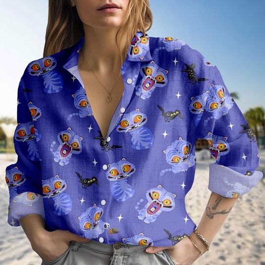 Demon Hunter Tiger Shirt, Derpy the Tiger And Bird Blouse Shirt, Gift for Huntrix Fans, Gift For Kpop Lovers, Demon Hunters Gift For Wo