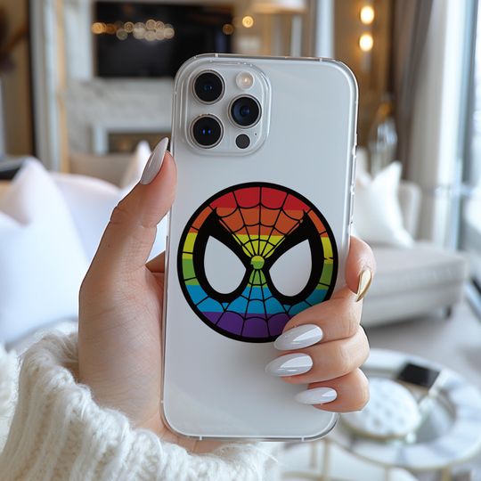 Marvel Super Hero Spider Man Head Logo Poster Colourful Funny Famous Cartoon Characters Figure Phone Case