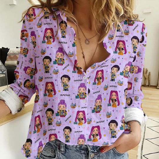 K-Pop Demon Hunters Casual Shirt, Huntrix Casual Shirt, Huntrix Girls Shirt, Mira Rumi Joey Shirt, Demon Hunter Merch, Gift For Kpop Fan