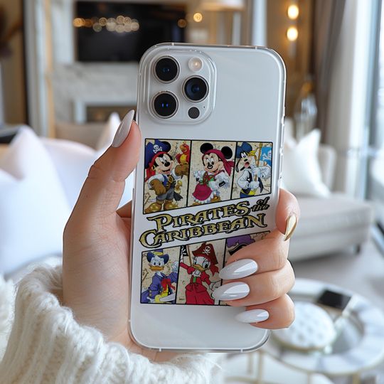 Discover Disney Pirates Of Caribbean Mickey's Friends Cosplay Funny Famous Cartoon Character Figure Phone Case