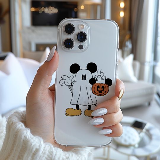 Disney Mickey Mouse Ghost Cosplay Halloween Party Costume Funny Famous Cartoon Character Figure Phone Case