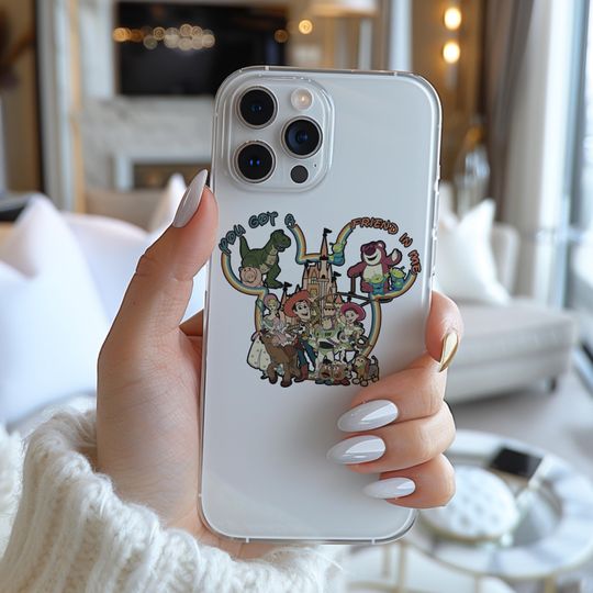 Discover Disneyland Mickey's Face Silhouette Toy Story Characters Poster Funny Famous Cartoon Character Figure Phone Case