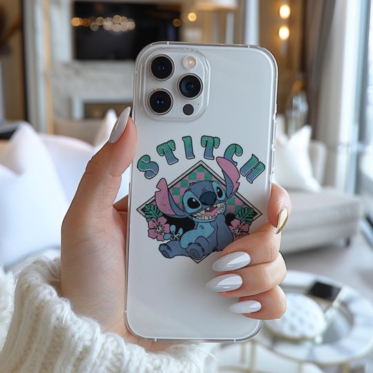 Discover Disney Stitch Happy Funny Famous Cartoon Character Figure Phone Case