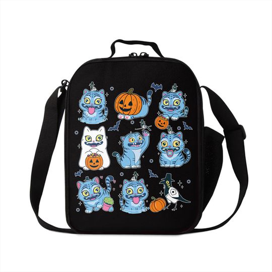 Kpop Demon Hunters Tiger Halloween Lunch Bag, Derpy Tiger and Bird Demon Hunter, Cute Horror Tiger, Kids Lunch Bag