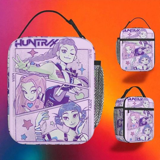 Discover K-Pop Demon Hunters Anime Lunch Bag Insulated Waterproof Kids Lunch Tote for Adults