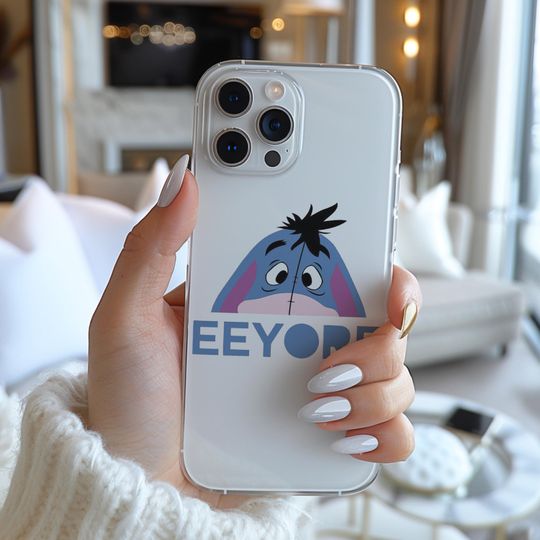 Discover Disney Winnie The Pooh Eeyore Face Poster Funny Famous Cartoon Character Figure Phone Case