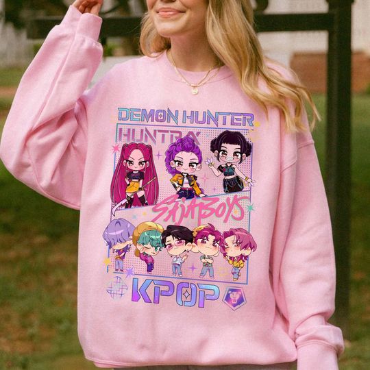 Kpop Demon Hunters Sweatshirt, Kpop Huntrix PIN, Saja Boys, Demon Hunter Merch, Halloween Sweatshirt, Jinu Manga