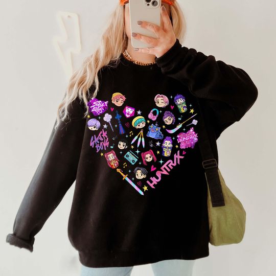 Discover Kpop Demon Hunters Sweatshirt, Kpop Huntrix PIN, Saja Boys Boy Band Hoodie, Back to School Outfit, Birthday Gift, Halloween Sweater