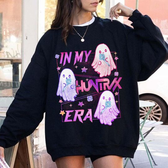Discover In My Huntrix Era Sweatshirt, Ghost Halloween Sweatshirt, Huntrix Girls Hoodie, Mira Rumi Joey Hoodie, Demon Hunter Merch, Kpop Fan Gift