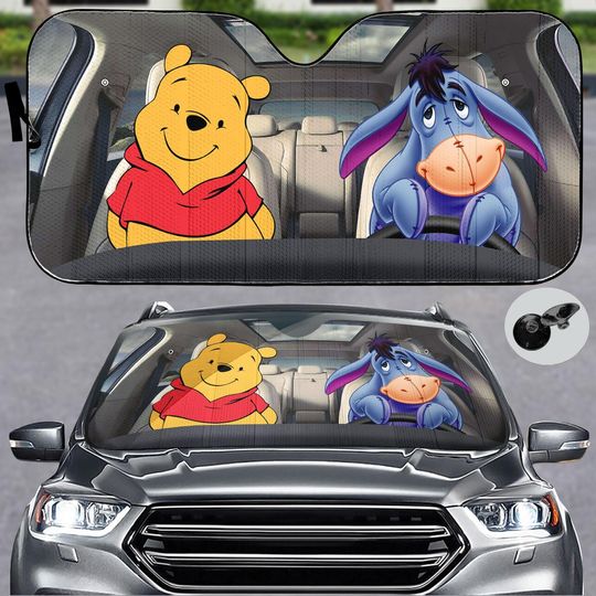 Discover Winnie the Pooh Eeyore Car Sunshade, Disney Front Windshield Cover