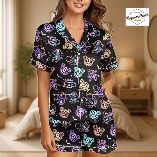 Discover Halloween Disney Pajamas Set, Disney Monster Short PJs Set, Halloween Cosplay, Shorts Pyjama