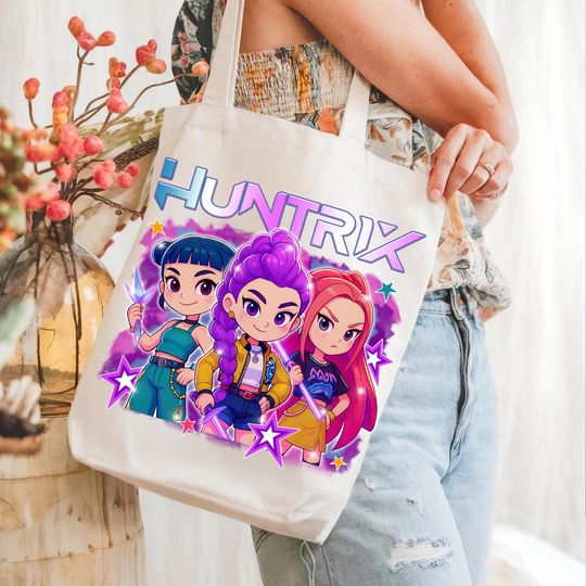Kpop Demon Hunters Tote Bag, Kpop Demon Hunters Tote Bag Bag, Huntrix Girls Bag, Mira Rumi Joey Bag, Demon Hunter, Gift For Kpop Fan