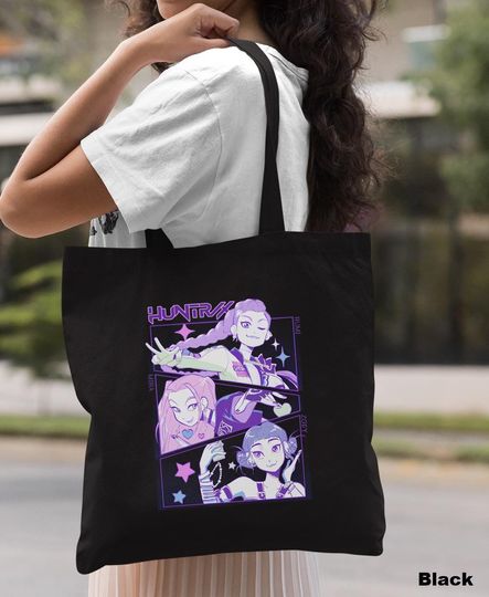 Kpop Demon Hunter Tote Bag, Huntrix Fan Bag, Demon Hunters Bag, Kpop Tote Bag, Huntrix Tote Bag, Saja Girls Fan Bag, Kpop Movie Tote Bag