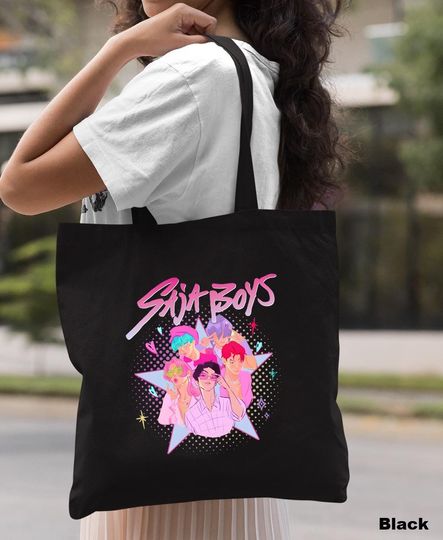 Saja Boys Boy Band Tote Bag, Kpop Demon Hunters Bag, Kpop Saja Boys Bag, Saja Boys Fan Bag, Huntrix Tote Bag, Kpop Tote Bag, Huntrix Gift