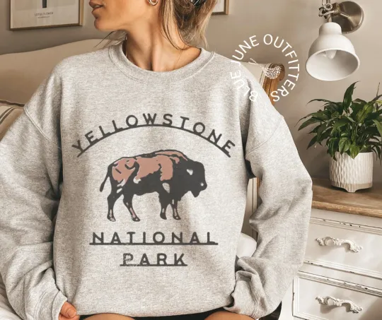 Discover YStone Crewneck Sweatshirt National Park Buffalo