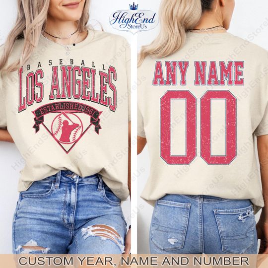 Customized  Los Angeles  shirt,  baseball Tee, Funny Baseball t-shirt, Los Angeles baseball Tee, Custom baseball mom, Baseball Gift tee