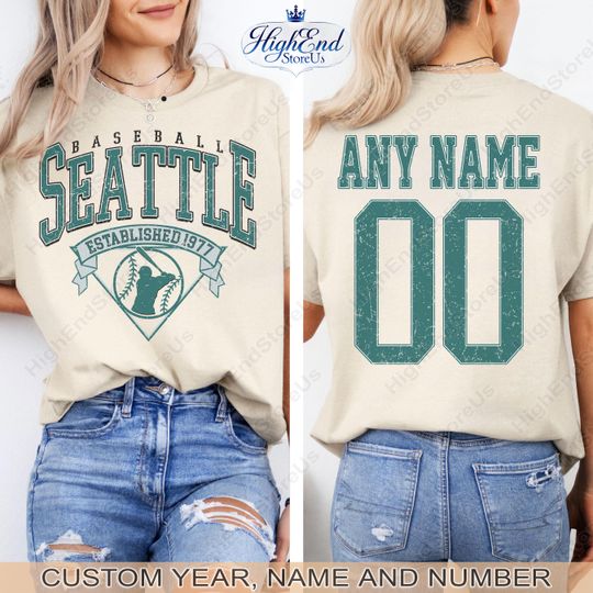 Discover Customized Seattle  shirt,  baseball Tee, Funny Baseball t-shirt, Seattle baseball Tee, Custom baseball mom, Baseball Gift tee