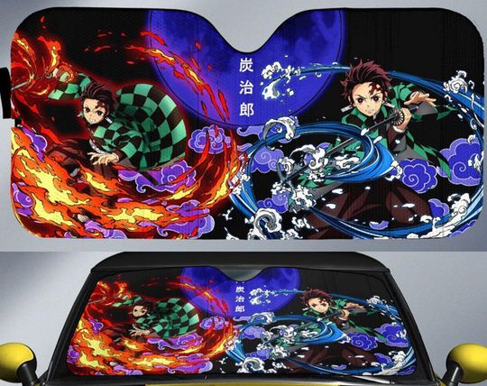 Discover Anime Car Sunshade, Retro Tanjiroo Car Sunshade