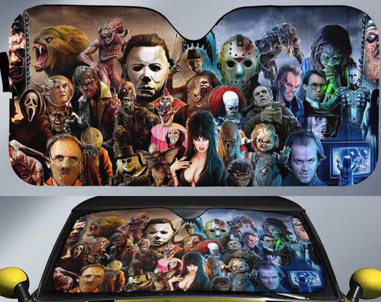 All Horror Characters Car Sunshade, Horror Characters Car Sunshade