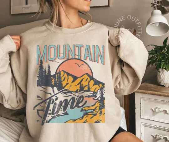 Mountain Time Nature Lover Crewneck Sweatshirt
