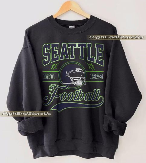 Discover Vintage Seattle Football sweatshirt, Football shirt,Seattle football tshirt, Game day Football,American football tee, Game Day apparel