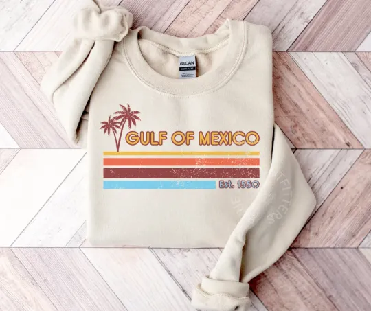 Gulf of Mexico Est. 1550 Sweatshirt - Retro Coastal Design