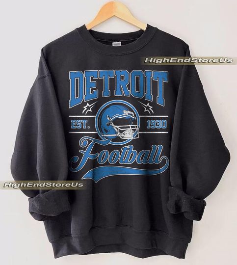 Discover Vintage Detroit Football sweatshirt, Football shirt,Detroit football tshirt , Game day Football,American football tee, Game Day apparel