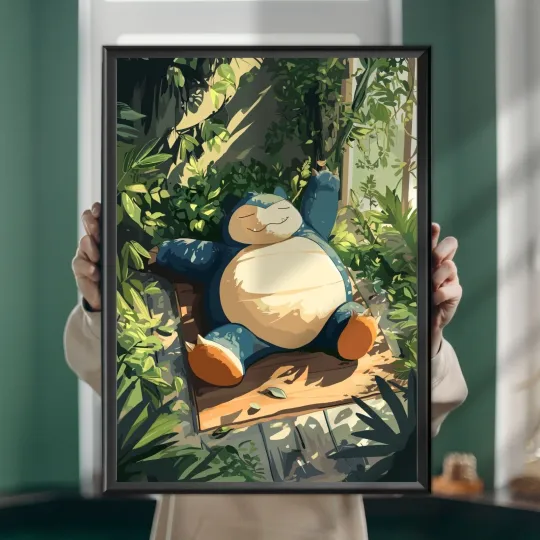 Discover Sn Lax Poket mons Poster, Anime Art Style, Adorable Poket mons Art