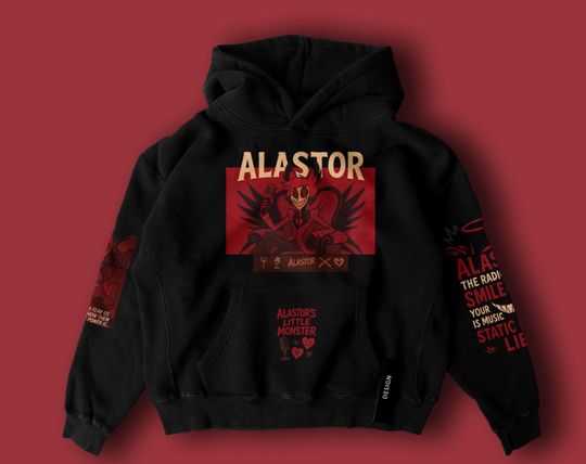 Discover Alastor Hoodie: Hazbin Hotel Demoncore Streetwear