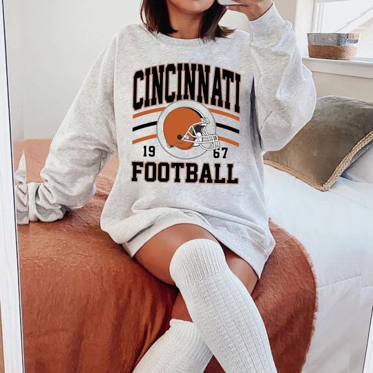 Discover Vintage Cincinnati Football Sweatshirt, Trendy Cincinnati Football Fan Gift, Cincinnati Game Day Shirt, Cincinnati Shirt, Game Day Shirt.