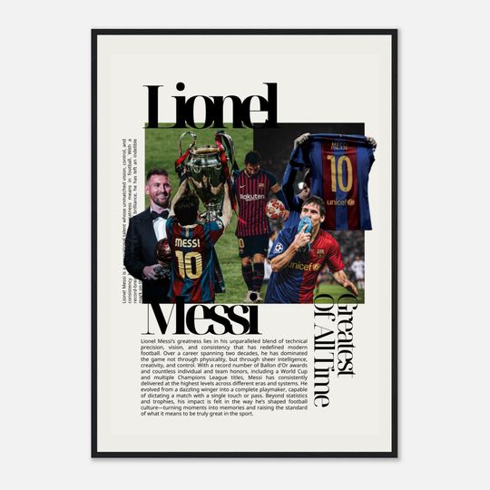Lionel Messi Barcelona FC Football Player Poster Digital Wall Art Vertical Printable Soccer Poster