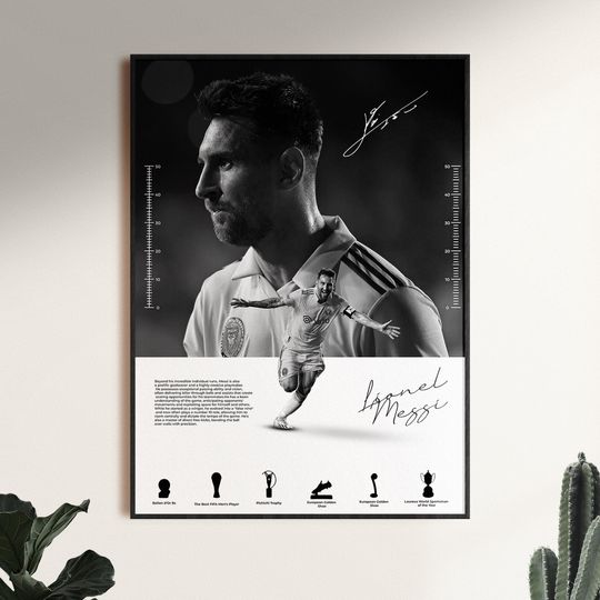 Discover Lionel Messi Poster, Soccer Wall Art, Football Legend Digital Print,  Messi Artwork Sports Decor, Printable Soccer Gift,  Instant Download
