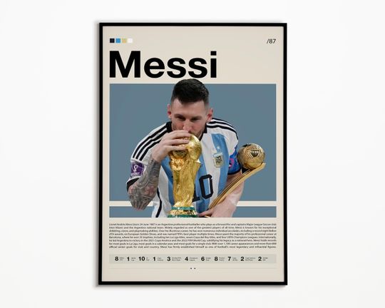 Discover Lionel Messi Poster, Argentina Soccer Print, Sports Poster, Soccer Gifts, Football Poster, Sports Bedroom Posters, Soccer Wall Art