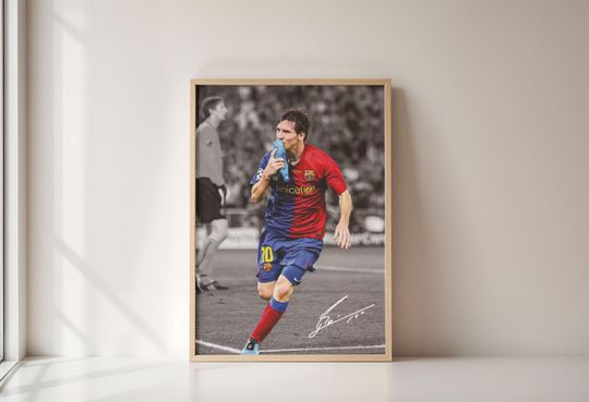 Discover Messi Poster Barcelona Frameless Personalized Wall Art Poster Photos for Living Room Home Decor