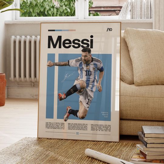 Discover Lionel Messi Poster, Argentina Soccer Print, Soccer Gifts, Sports Poster, Football Player Poster, Soccer Wall Art, Sports Bedroom Posters