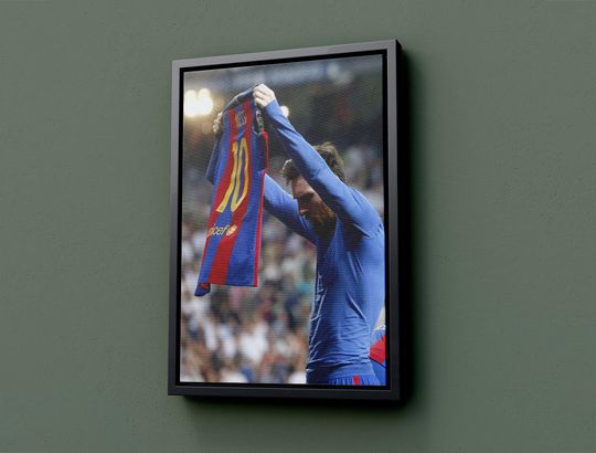 Discover Lionel Messi Football Canvas,Messi Iconic Poster, HD Wall Art Canvas Painting For Home Decor, No Frame